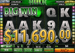 The Incredible Hulk 25 Linesで大勝利 賞金11,690.00ドル獲得！ 
