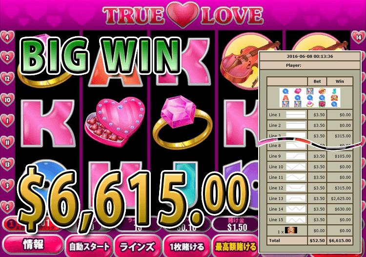 True Loveで大勝利 賞金6,615.00ドル獲得！ 