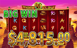 Tiger Claw で 大勝利　賞金4,815.00ドル 獲得！