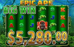 Epic Ape で 大勝利　賞金5,280.00ドル 獲得！