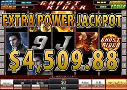 GHOST RIDERでEXTRA POWER JACKPOTとPOWER JACKPOT合計賞金4,509.88ドル獲得！ 