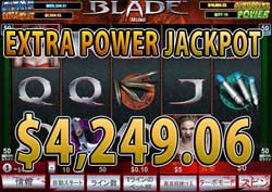 BLADE 50 LINESでEXTRA POWER JACKPOT　賞金4,249.06ドル獲得！