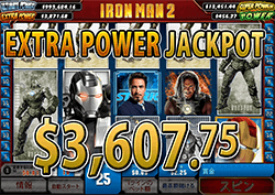 IRON MAN 2 でエクストラパワージャックポット　賞金 3,607.75ドル 獲得！